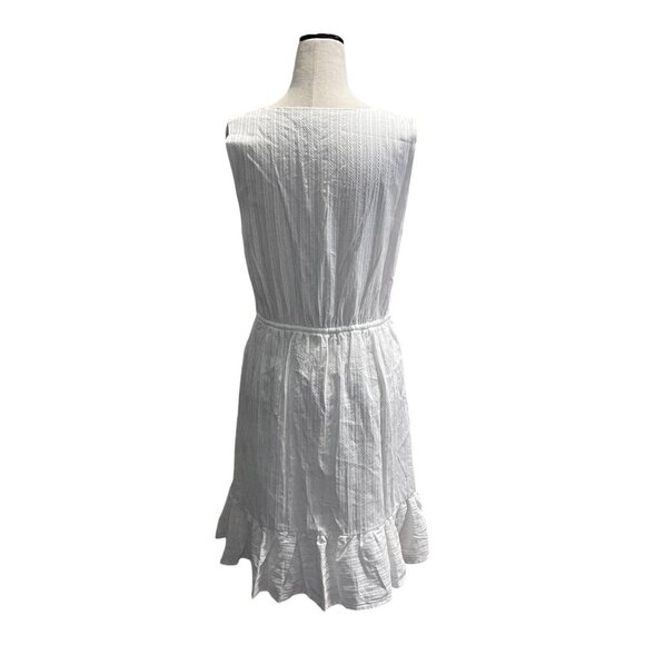 Draper James RSVP White Tie Waist Dress Sleeveless V-Neck Medium Lined - Picture 9 of 14